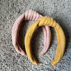 Two Madewell Knotted Headband Set - Pink and Yellow